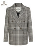 ELAND衣恋2022年春季新款复古简约气质经典格纹学院风西装外套女EEJKC12H2M 商品缩略图4