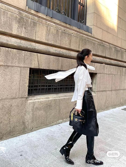 HIDEMI 简约设计感围巾式绑带多穿衬衫 商品图4