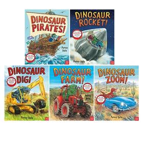 超级恐龙系列5册英文原版 Dinosaur Farm/Zoom/Dig/Rocket 格林威大奖作家Penny Dale 超好玩的恐龙冒险故事官方音频