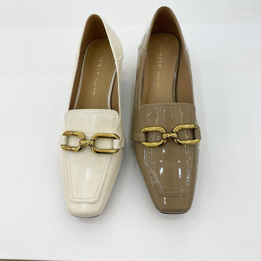 康莉2022春款尖头细跟方头金属装饰浅口单鞋KYQ21009 商品图3