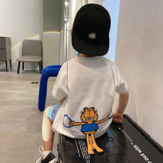 韩国童装男童短袖夏装新款t恤儿童短袖圆领立体卡通刺绣上衣T恤潮 商品图2