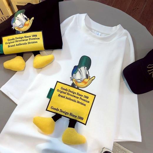 棉中长款短袖t恤女2022夏装新款卡通印花立体 商品图4