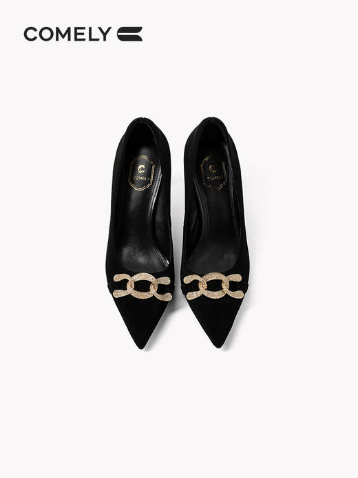 康莉单鞋女细跟 2022年春季新款尖头水钻晚宴法式高跟鞋KYQ21038 商品图3