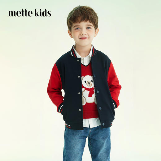 mettekids儿童外套男童棒球服2022春季新款洋气时髦潮酷运动上衣 商品图0