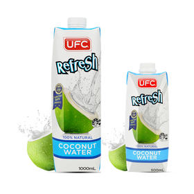 泰国UFC牌100%纯椰子水500ml/1000ml  汁清如水口感清爽 023851/023175