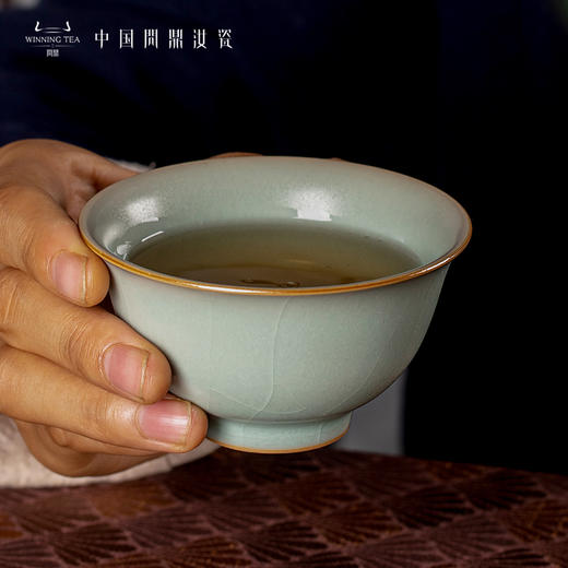 问鼎汝瓷复刻款天青精工款雨尘杯（缺货） 商品图2