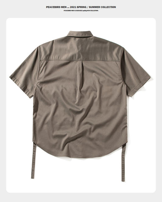 太平鸟男装 工装衬衫男夏季新款短袖衬衣潮B2CJB2553 商品图1