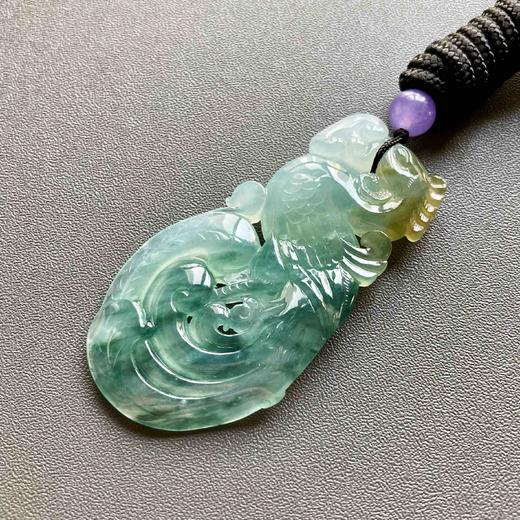 高冰种飘花黄翡俏色翡翠凤凰鸿运当头 商品图4