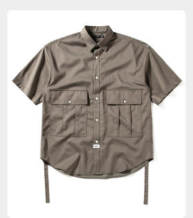 太平鸟男装 工装衬衫男夏季新款短袖衬衣潮B2CJB2553