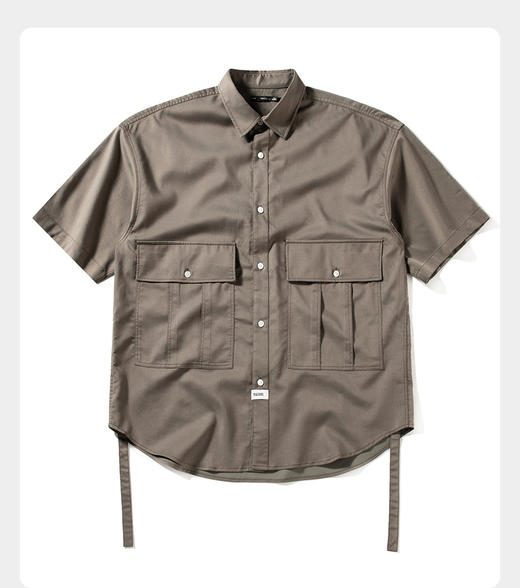 太平鸟男装 工装衬衫男夏季新款短袖衬衣潮B2CJB2553 商品图0