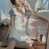 莫代尔带胸垫睡裙女夏季海军风吊带睡衣大码性感美背可外穿家居服 商品缩略图1
