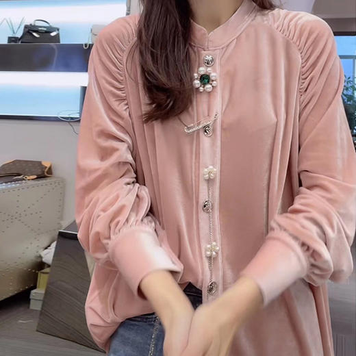 裁缝学苑AQ06 2022新款插肩袖褶皱丝绒衬衫纸样衬衣女装打版裁剪 商品图2