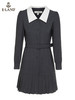 ELAND衣恋2022年春季新款小众气质灰色腰带西装连衣裙百褶裙女EEOWC12H2B 商品缩略图4