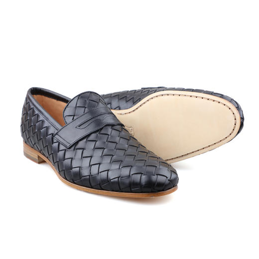 限时特价——意大利原产手工制作高品质超舒适男士编织皮乐福鞋LoaferU0250022/412-黑色柔软小牛皮 商品图7