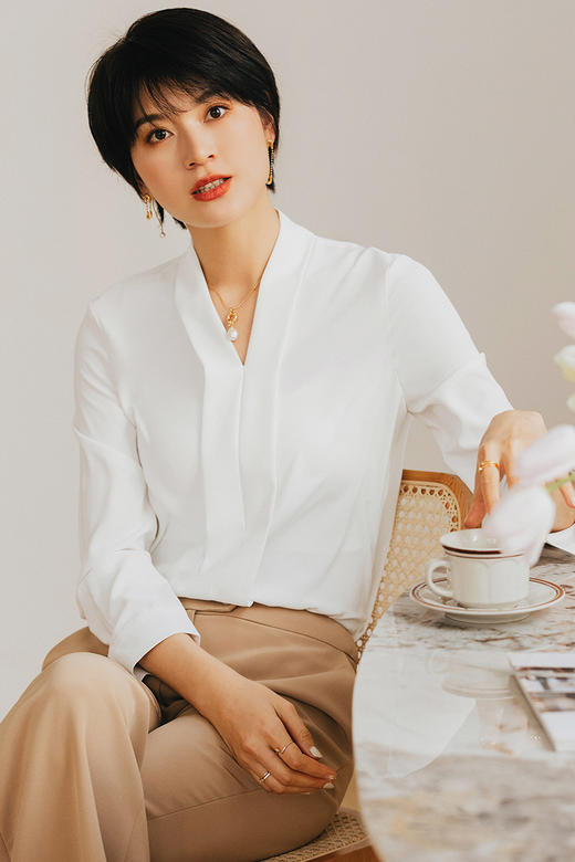 气质白色长袖衬衫女春季时尚百搭西装职业装正装衬衣工作服 商品图5