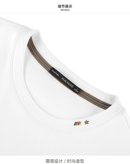 太平鸟男装 夏季新款刺绣T恤韩版时尚体恤B1DAB2602 商品图2