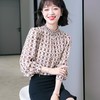 【MZ】2022春季新款长袖印花立领雪纺衫女套头宽松通勤百搭法式别致衬衫 商品缩略图0