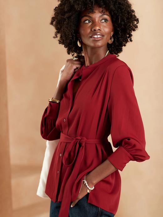 新款好折￥420！Banana Republic BR 设计款系带衬衫 商品图0