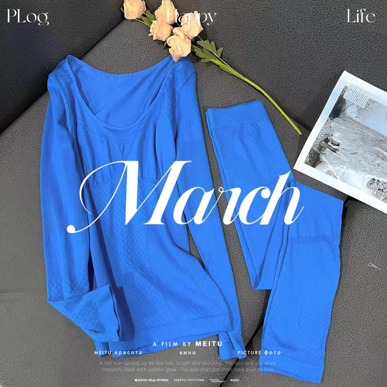 A1-4 宝蓝色蜂巢款-有致·依茗娜无缝针织塑形套装