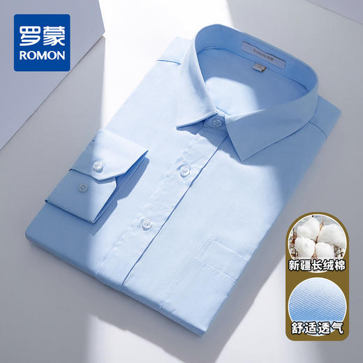 【专柜定制款】罗蒙春夏男士正装商务通勤职业装长袖衬衫棉质男衬衣 商品图1