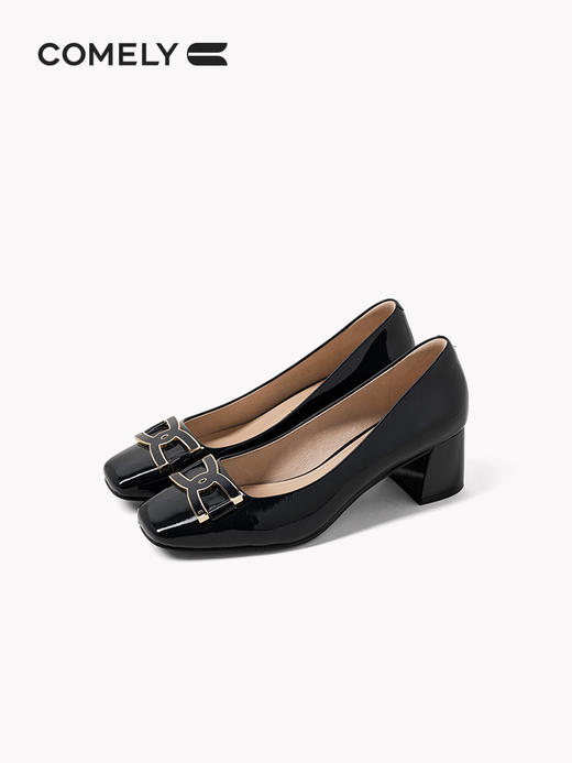 康莉2022年春季新款中跟舒适羊皮浅口工作鞋KYQ21005 商品图3