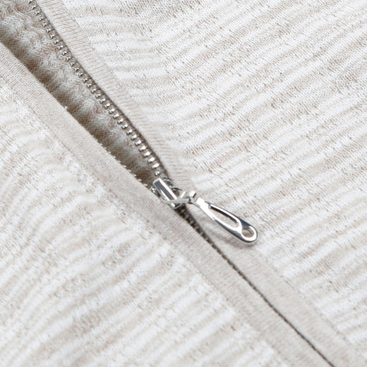 METTE22年春夏新品女士针织开衫时尚九分袖格子针织棉麻小外套 商品图3