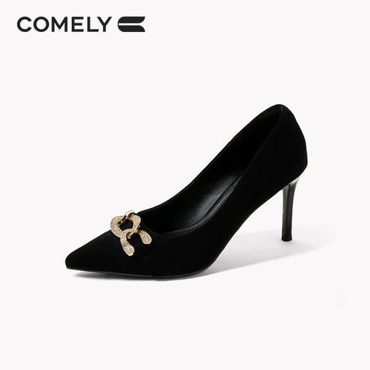 康莉单鞋女细跟 2022年春季新款尖头水钻晚宴法式高跟鞋KYQ21038 商品图0