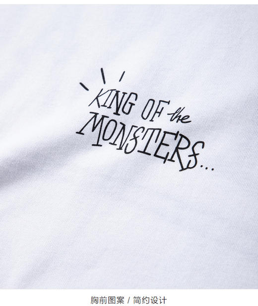 太平鸟男装 白色字母印花时尚新款短袖T恤B2DAB2554 商品图4