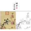 【大彩图】郎世宁工笔画白描底稿小品《仙萼长春册》桃花临摹勾线高清打印稿LT02 商品缩略图0