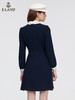 ELAND衣恋2022年春季新款简约优雅小香风藏青色蝴蝶结连衣裙女EEOWC11H1B 商品缩略图2