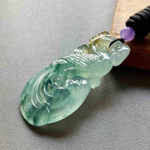 高冰种飘花黄翡俏色翡翠凤凰鸿运当头 商品图2