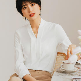 气质白色长袖衬衫女春季时尚百搭西装职业装正装衬衣工作服