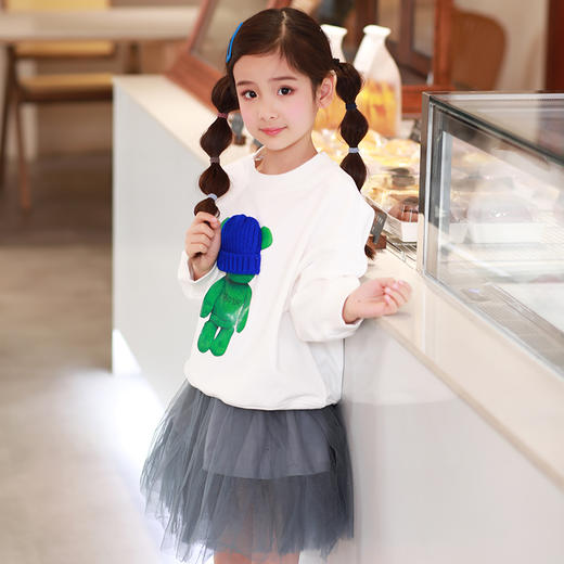 【早春特价清仓】龙之涵 儿童毛线蓝帽熊印花卫衣 全棉 春款中大童套头上衣 婴幼儿A类标准 商品图10