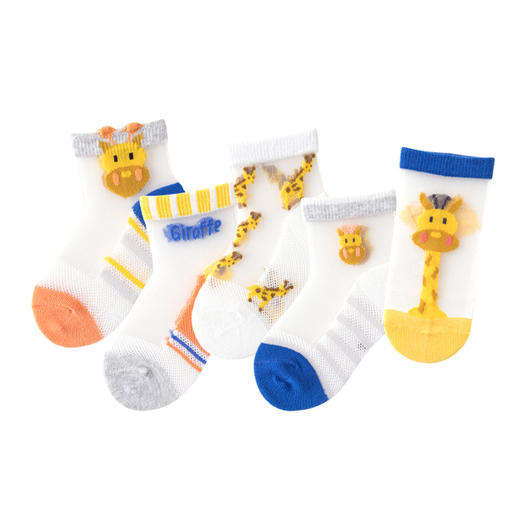 【5双装 轻薄透气不勾丝】儿童袜子春夏卡丝宝宝袜子玻璃丝男女童短袜薄袜子童袜1-12岁袜子 商品图4