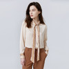 METTE22年春夏女士桑蚕丝衬衫长袖直筒超薄真丝上衣时尚系带衬衣 商品缩略图1
