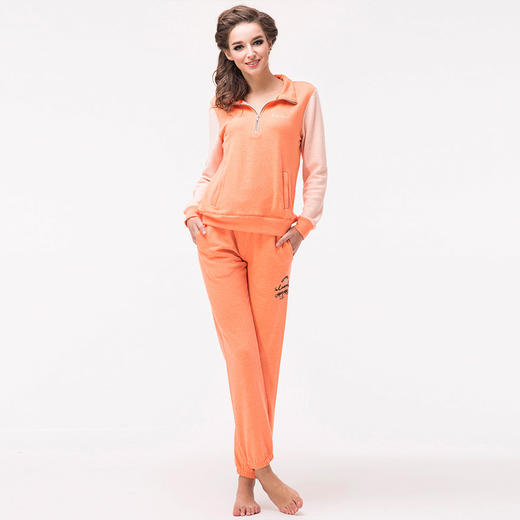 爱帝女式立领休闲长袖毛圈卫衣套装 商品图0