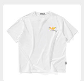 太平鸟男装夏季新款白色印花短袖T恤潮B2DAB2559