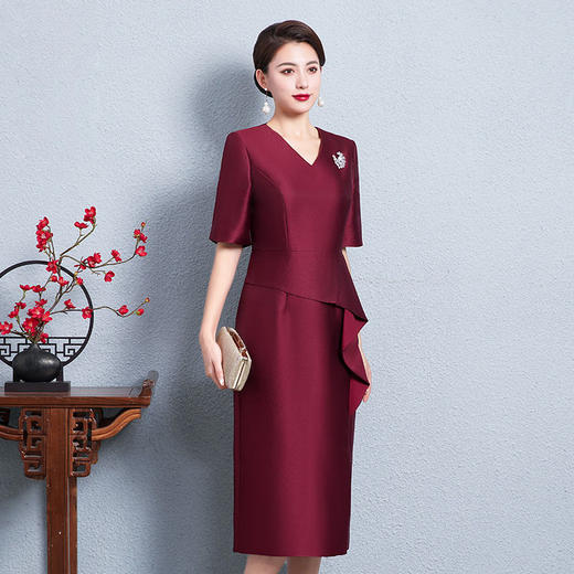 旗袍质感婚宴礼服连衣裙新款气质优雅宴会装WXG-8361 商品图4