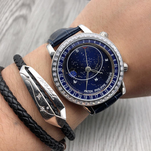 PP百达翡丽‮空星版级升‬6102天月款‮内日‬瓦苍‮列系穹‬你可想象‮空星把‬佩戴在腕上吗？ 商品图8