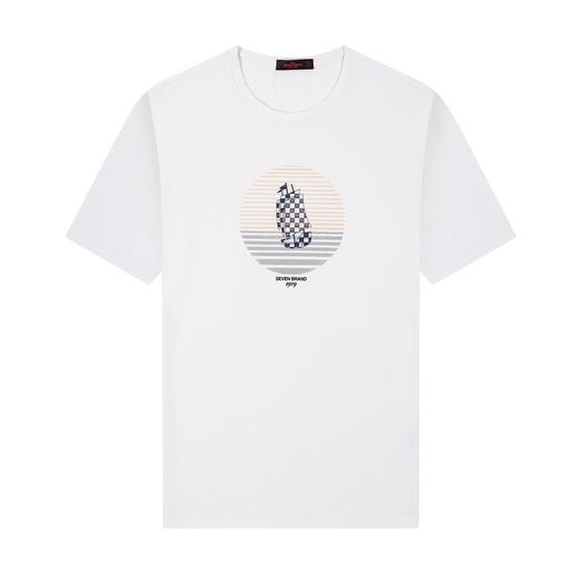 【冰氧吧】柒牌男装短袖t恤薄款夏时尚胸前印花圆领休闲上衣	122T71260 商品图4