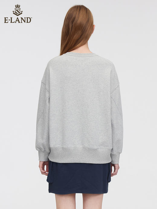 ELAND衣恋2022年春季新款简约字母印花玫瑰刺绣圆领套头卫衣女EEMTC12Q3N 商品图2