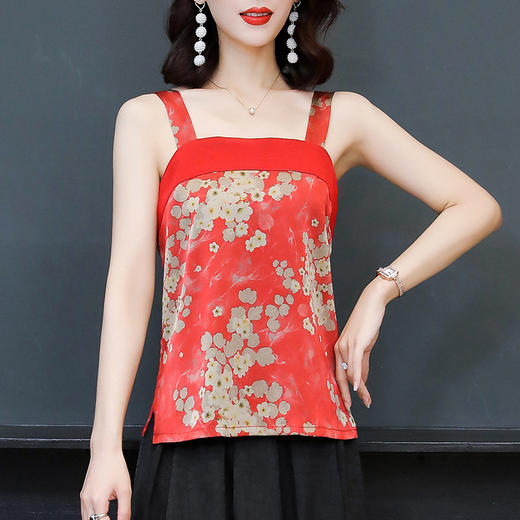 仿香云纱吊带背心时尚内搭无袖打底上衣   AHM-yshy2010 商品图2