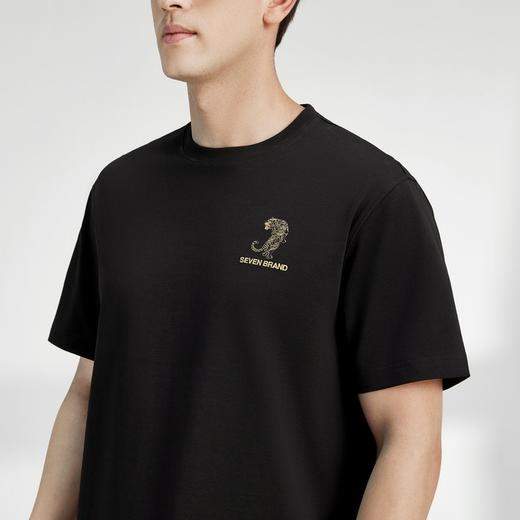 柒牌短袖t恤男夏季新款虎年刺绣时尚休闲纯棉宽松圆领体恤衫	122T71320 商品图2