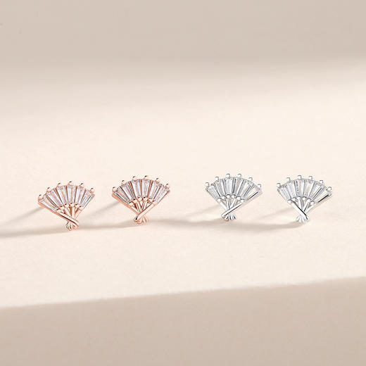 子佩集【小扇子】S925银几何耳钉【JHY-E000276B】 商品图1