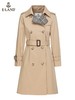 ELAND衣恋2022年春季新款时尚设计感双排扣中长款腰带风衣外套女EEJTC12H3M 商品缩略图4