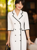 高端职业装连衣裙女2022春装新款七分袖西装领女装气质裙子 商品缩略图3