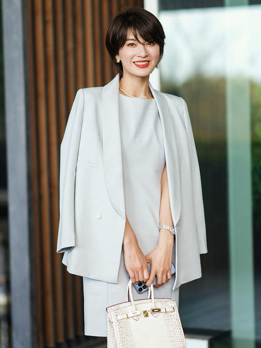 高级感西装外套女春季两件套名媛连衣裙正装气质套裙 商品图0