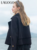 Lagogo拉谷谷2022春季新款黑色西装领气质通勤双排扣外套女高级感LAWW532A42 商品缩略图4
