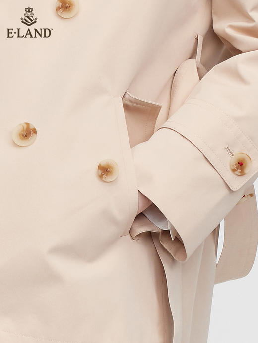 ELAND衣恋2022年春季新款简约百搭小清新双排扣腰带西装领风衣女EEJTC12H1C 商品图3