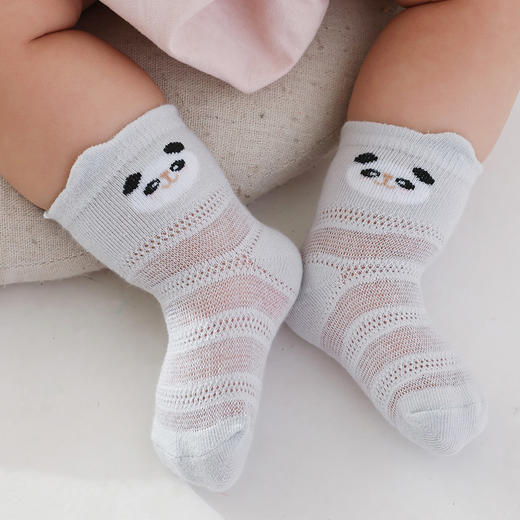 【5双装 超萌卡通 轻薄透气】儿童袜子夏季薄款男童女童网眼袜卡通婴儿棉短袜批发宝宝袜子 商品图1